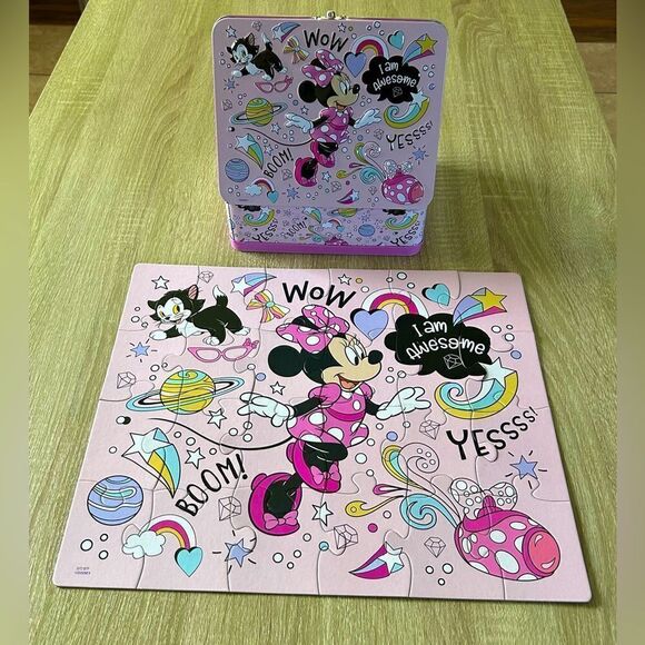 NWOT … MINNIE MOUSE Metal Lunch Box With Bonus Puzzle - Picture 1 of 4